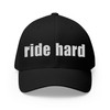 Ride Hard Embroidered Cap - Motorcycle Trucker Hat with Back Bike Icon