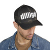 dilligaf - Do I Look Like I Give A Fuck - Embroidered Cap - Motorcycle Trucker Hat with Back Bike Icon