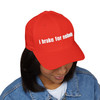 i brake for nobody - Embroidered Cap - Motorcycle Trucker Hat with Back Bike Icon