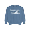 Motorcycle Sweatshirt — “i.ride.my.own.” - Motorcycle in Motion - Rider Crewneck