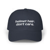 Mom or Dad Cap - 'helmet hair. don't care.' - Embroidered Baseball Hat - Biker - Color Choice.