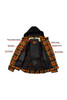 Motorcycle Flannel Shirt Jacket CE Armored Riding Shirt Aramid Reinforced Lining Quilted - Men's - Orange Plaid - Up To Size 4XL - Hoodie - T-SHR15-H-DL