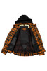 Motorcycle Flannel Shirt Jacket CE Armored Riding Shirt Aramid Reinforced Lining Quilted - Men's - Orange Plaid - Up To Size 4XL - Hoodie - T-SHR15-H-DL