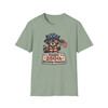 T-Shirt - Happy 250th Birthday America - Patchwork Raccoon - Biker Ride Tee.