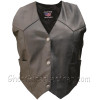 Leather Motorcycle Vest - Women's - Snap Front Closure - AL2300-AL