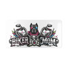 Vanity Plate - "Biker Dog Mom" Chrome Motorcycle - Cane Corso - License Plate
