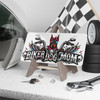 Vanity Plate - "Biker Dog Mom" Chrome Motorcycle - Doberman - License Plate
