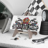 Vanity Plate - "Biker Dog Mom" Chrome Motorcycle - Golden Retriever - License Plate