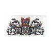 Vanity Plate - "Biker Dog Mom" Chrome Motorcycle - Yorkie - License Plate