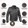 Leather Motorcycle Jacket - Men's - Dark Rebel - Up To 5XL - Gun Pockets - RAWCOPE-RC