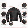 Leather Motorcycle Jacket - Men's - Tarmac - Up To 6XL - Gun Pockets - HIGHMILE-RC