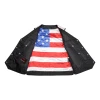 Leather Motorcycle Vest - Men's - Star-Dusted - Up To 6XL - USA Flag - Gun Pockets - PATRIOTS-PATH-RC