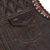 Leather Motorcycle Vest - Men's - Brown - Brex - Up To 6XL - Paisley Liner - Gun Pockets - RC117-RC