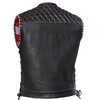 Leather Motorcycle Vest - Men's - Throtlex - Up To 8XL - USA Flag - Gun Pockets - STARSSHIELD-RC