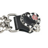 Set of Four - Black Heart Red Rose - Vest Extenders -Chrome Chain - AC1125-BLK-DL