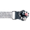 Set of Four - Black Heart Red Rose - Bling Bling Vest Extenders -Chrome Chain - AC1125-BBG-BLK-DL