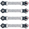 Set of Four - Black Heart Red Rose - Bling Bling Vest Extenders -Chrome Chain - AC1125-BBG-BLK-DL