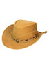 Cowboy Hat - Men's - Camel Leather - Outback - Brass Concho - HAT28-CAMEL-DL