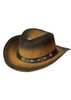 Cowboy Hat - Men's - Crackle Finish - Leather - Outback - Brass Concho - HAT27-DL