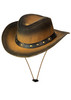 Cowboy Hat - Men's - Crackle Finish - Leather - Outback - Brass Concho - HAT27-DL