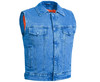 Blue Denim Motorcycle Vest - Men's - Up To 6XL - Thunder Jack - RM979BU-RC