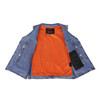 Blue Denim Motorcycle Vest - Men's - Up To 8XL - Seawaves - RM905BU-RC