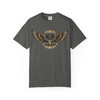 Garment-Dyed T-shirt - Comfort Colors 1717 - 'Live Hard Ride Free' - Skull with Wings - Choice of Colors.