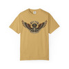 Garment-Dyed T-shirt - Comfort Colors 1717 - 'Live Hard Ride Free' - Skull with Wings - Choice of Colors.