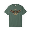 Garment-Dyed T-shirt - Comfort Colors 1717 - 'Live Hard Ride Free' - Skull with Wings - Choice of Colors.