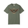 Garment-Dyed T-shirt - Comfort Colors 1717 - 'Live Hard Ride Free' - Skull with Wings - Choice of Colors.