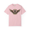 Garment-Dyed T-shirt - Comfort Colors 1717 - 'Live Hard Ride Free' - Skull with Wings - Choice of Colors.