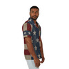 America 1776-2026 Hawaiian Camp Shirt - Men’s Red White Blue Patriotic - Beach Apparel