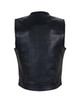 Leather Vest - Motorcycle Club - Red Lining - Premium - No Collar - Zip - MV78002-ZIP-DL