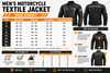 Mesh Textile Motorcycle Jacket - Men's - Reflective - Black - Up To 4XL - MJ555-CC-DL