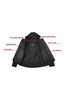 Leather with Mesh Motorcycle Jacket - Men's - Black - Removeable Armor - Hoodie - Up To 4XL - T-MJ443-DL