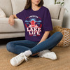 American Lake Life and Biker T-Shirt - Adirondack Dock Sunset Graphic