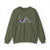 Motorcycle Embroidery - Stars & Stripes Chopper - Crewneck Sweatshirt