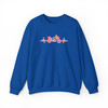 Minimalist Embroidered Red Motorcycle Heartbeat Line Crewneck Sweatshirt