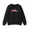 Minimalist Embroidered Red Motorcycle Heartbeat Line Crewneck Sweatshirt