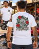 'Rosas y Rines' - Roses and Wheels - T-Shirt - Motorcycle Tee - Color Choice