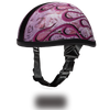 Novelty Motorcycle Helmet - Pink Flames - Eagle Shorty - 6002FP-DH