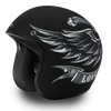 DOT Motorcycle Helmet - Skull - Love It Leave It - Open Face - 3/4 - DC6-L-DH