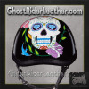 Novelty Motorcycle Helmet - Diamond Sugar Skull - Eagle Shorty - 6002DS-DH