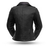 Iris - Women's Leather Motorcycle Jacket - Black With Purple Collar -SKU FIL184CJ-FM