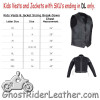 Kids Black Denim and Leather Motorcycle Jacket with Side Laces - SKU GRL-KD345-DL