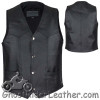 Leather Motorcycle Vest - Biker Kid's - Plain Sides - KD390-DL