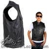 Leather Motorcycle Vest - Kid's - Black Leather - KD320-DL