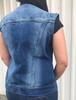 Women's Blue Denim Vest with Rub Off Front and Back - AL2991-AL