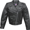 Ladies Classic Biker Leather Jacket - Split Cowhide - SKU AL2101-AL