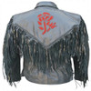 Ladies Red or Black Rose Fringe Leather Jacket - SKU AL2105-2106-AL